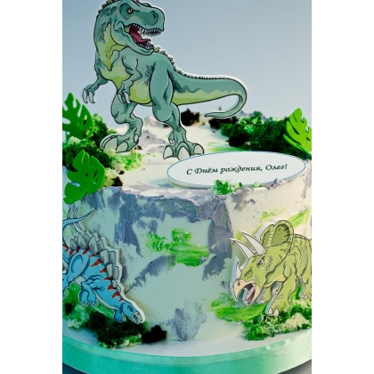 Торт с динозавром