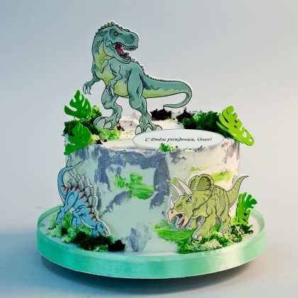 Торт с динозавром