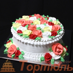 Торт Сливочные розы